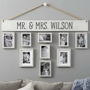 Personalized Picture Frame Set Holds (4) 4x6 (3) 5x7 & (2) 4x6 Pics 35"H x 42"W - Picture 1 of 3