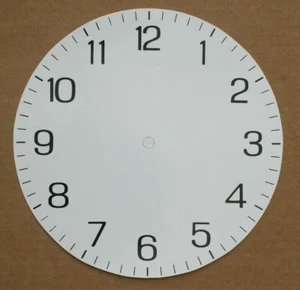 8 inch WHITE ARABIC CARD CLOCK DIAL - Picture 1 of 1