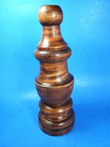 Country Finial Curly Maple Hand Turned Wood 8 1/8" Tall 2 7/8" Base Dia. Vtg. - Picture 1 of 6