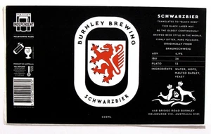 Burnley Brewing SCHWARZBIER Bier DOSEN Etikett AUSTRALIEN 440ml - Bild 1 von 1