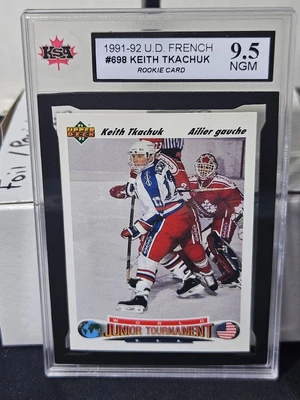 91-92 Upper Deck Keith Tkachuk French Variant Rookie 🚨🚨🚨KSA 9.5 Near Gem Mint - Image 1 of 2
