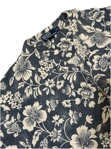 De Colección Polo Ralph Lauren Camisa Hawaiana Hombres XL Azul Blanco Terry Campamento Floral Gráfico - Imagen 1 de 7