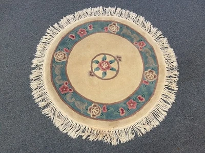 Alfombra Redonda Nourison East Garden Collection Genuina Oriental 100% Lana Pila 3' 6" Foto 1 de 4