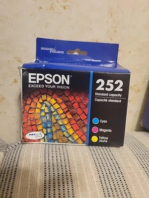 Genuine EPSON 252 Ink Standard Capacity - Cyan/Magenta/Yellow Combo Exp 03/2023 - Image 1 of 4