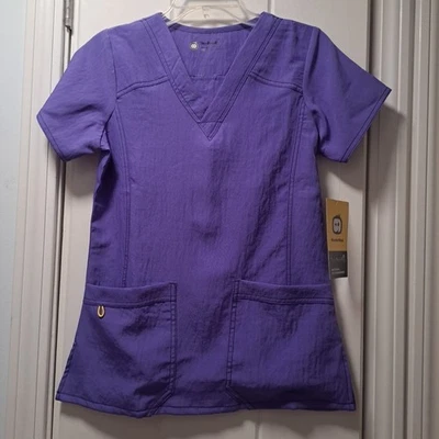 Blusa Médica WonderWink Four Elástica Para Mujer Talla XS Lavanda Cuello en V Manga Corta Foto 1 de 4
