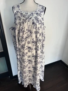 Adonna 100% Algodón Cabaña Cómodo Vestido de Noche Pijama Azul Floral Patter Talla XL - Imagen 1 de 16