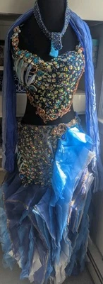 Poseidon Mermaid Seashell Crystal Dress Costume With crown  - Image 1 of 4