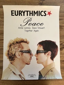 PÓSTER PROMOCIONAL MÚSICA ORIGINAL EURTHYMICS PEACE 18x24 ANNIE LENNOX DAVE STEWART - Imagen 1 de 1