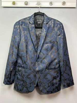 Blazer INC International Concepts Para Hombre Azul Medio Calce Ajustado Camuflaje Dos Botones Foto 1 de 4