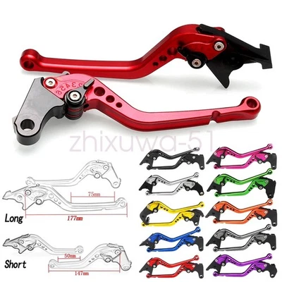 Long & Short CNC Adjustable Brake Clutch Levers For Kawasaki ZX6R 2000-04 Z1000 - Image 1 of 4