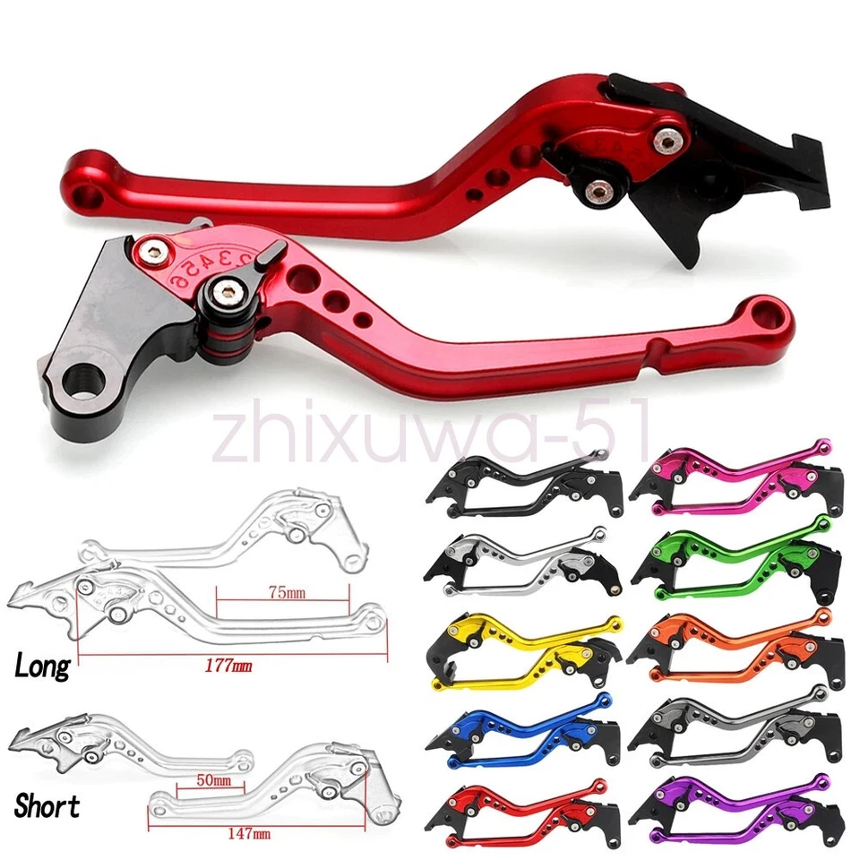 Long & Short CNC Adjustable Brake Clutch Levers For Kawasaki ZX6R 2000-04 Z1000 - Image 1 of 4