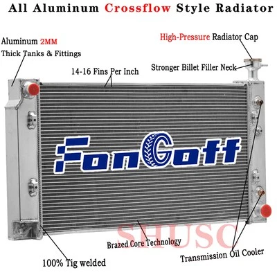 3 Row Aluminum Radiator For Chevy Express 1500 2500 GMC Savana 4.3L 5.3L 03-2005 - Imagem 1 de 4