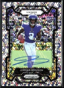 Panini Prizm Jordan Addison 2023 No Huddle Disco Rookie Auto #368 Vikings - Imagen 1 de 2