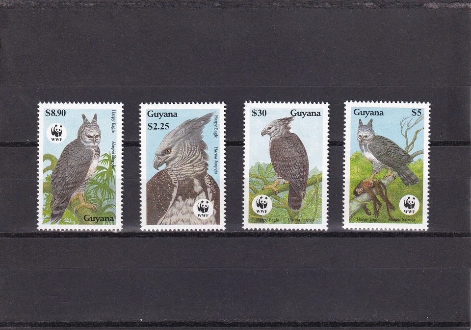 SA13h Guyana 1990 World Wide Fund - Eagles mint stamps - Image 1 of 1