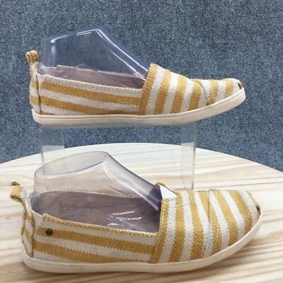 Mad Love Shoes Womens 7 Casual Slip On Flats Comfort Cream Gold Fabric Low Top - Image 1 of 4