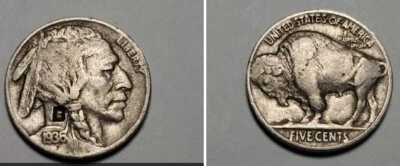 1936 P counter stamp Buffalo nickel#93 - Image 1 of 3