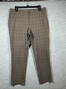 J. Jill Premium Bi-Stretch Ankle Pants Size 12 Check Preppy Academia Office EUC - Picture 1 of 14