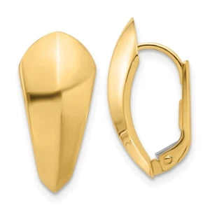 14k Yellow Gold Omega Back Earrings for Women 1.95g, L- 20.33mm, W- 9.63mm - Picture 1 of 4