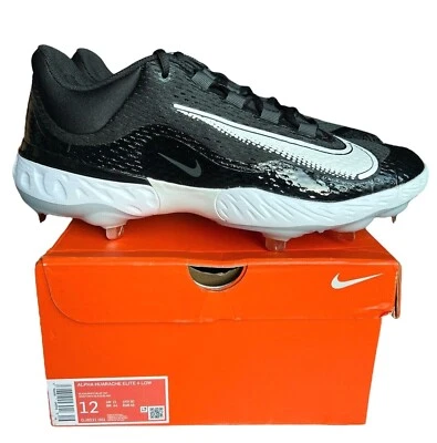 Nike Alpha Huarache Elite 4 Low Size 7-13 Baseball Cleats Black/White DJ6521-001 - Image 1 of 4