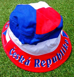 Tschechei Sonnenhut "Ceska Republika" Fan Unigröße WM EM 100% Baumwolle NEU - Picture 1 of 1