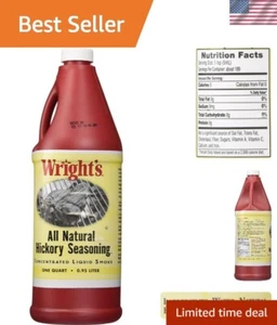 Liquid Smoke: 1 Quart All Natural Hickory Seasoning - Fat-Free Flavor Booster - Picture 1 of 6