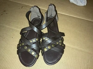 Massimo Dutti Brown Multi Strap Studded Sandals 6.5 - Picture 1 of 5