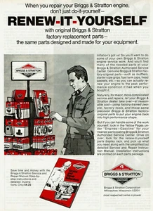 1979 Vintage Print Ad Briggs & Stratton Renew-It-Yourself Factory Replacement - Bild 1 von 2