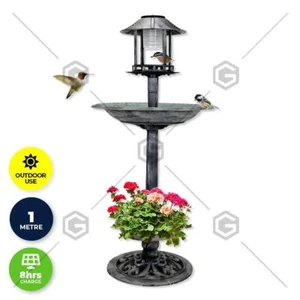 Garden Greens With Feeding Station And Lights Solar Power 1M Bird Bath AU STOCK - Picture 1 of 7