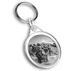 Keyring Circle - BW - Soldiers Army Helicopter Military  #35484