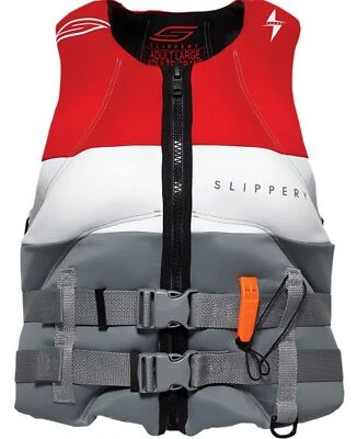 Slippery Surge Neo Mens Life Vest Charcoal/Red LG - Image 1 of 2