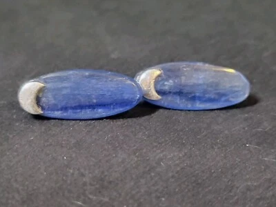 Moon  Natural Kyanite 925 Sterling Silver Post Stud Earrings Jewelry 2898 - Image 1 of 4