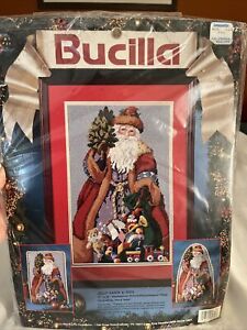 Needlepoint Christmas Bucilla Picture Pillow Kit,JOLLY SANTA & TOYS,Rossi,60717