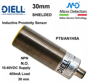 DIELL Inductive Proximity Sensor PT5/AN-1H5A – 30mm Shielded NPN NC 10–60V DC - Picture 1 of 5