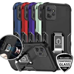 For Moto G Power 5G 2023 Ring Case Defender Magnetic Stand Cover +Tempered Glass - Picture 1 of 27