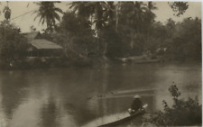 Malaisie, canoe vintage print, Malaysia Silver Print   10x15  Circa 1920 