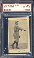 1917 H801-8 Boston Store Baseball #20 Geo J Burns PSA 6