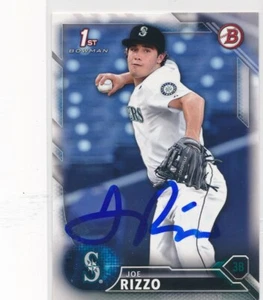 Joe Rizzo Seattle Marineres Autographed 2016 Bowman 1st Baseball Card #BD-117 - Picture 1 of 2