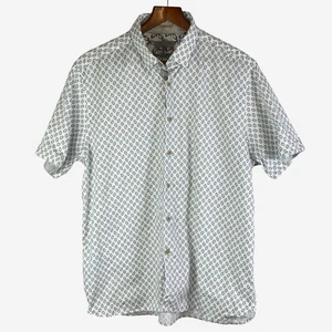 Ted Baker Geo Print Button Down Shirt Mens 6 Short Sleeve 100% Cotton - Picture 1 of 10