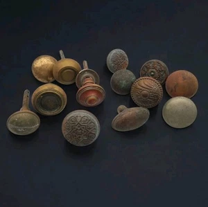 Antique Mixed Lot 13 Rustic Metal Brass Door Knobs Shabby Chic Victorian Decor - Picture 1 of 24
