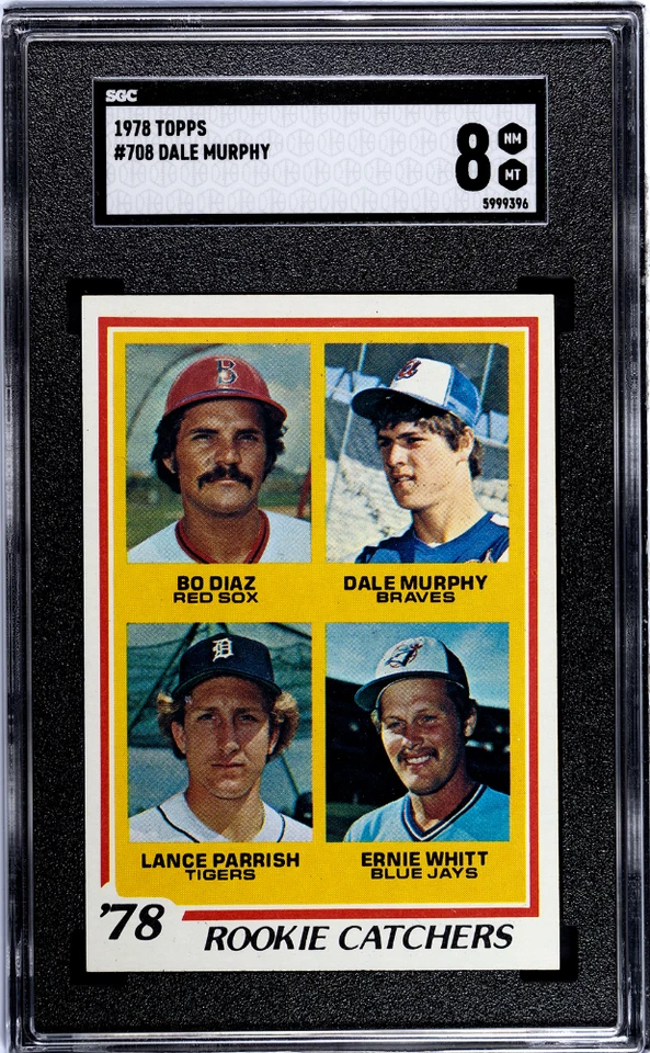1978 Topps - Rookie Catchers Dale Murphy, Parrish, Whitt #708 (RC) SGC-8 ¡Casi nuevo/como nuevo! Foto 1 de 2
