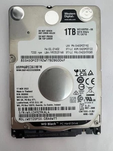 Disque dur ordinateur portable Western Digital noir 1 To 2,5 HDD SATA 7 mm WD10SPSX 7200 tr/min - Photo 1/1