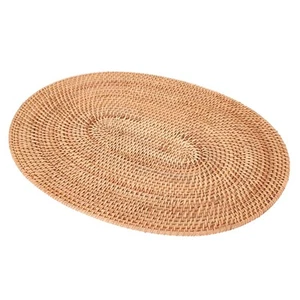 4X(Rattan Woven Placemats Oval Round Table Mats Non Slip Heat Resistant1585 - Picture 1 of 9