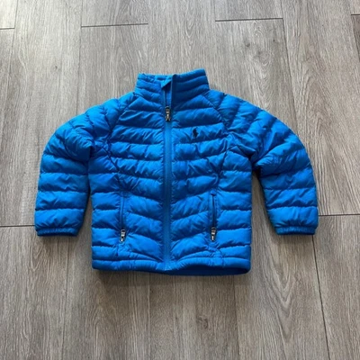 Chaqueta Polo Ralph Lauren Azul Puffer Relleno Cremallera Completa para Niños Talla 2T Foto 1 de 4