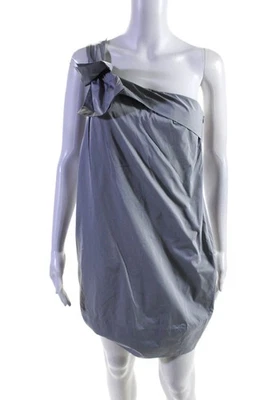 Mini vestido recto gris de tafetán de un hombro Banana Republic para mujer talla 2 Foto 1 de 4