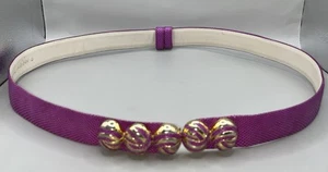 "Cinturón de piel de serpiente rosa Judith Lieber vintage herrajes dorados 37"" de largo usado en excelente estado!"! - Imagen 1 de 7