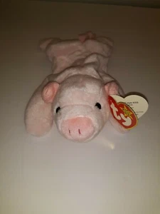 Ty SQUEALER/BLACKIE SCHWEIN BEANIE BABY*ETIKETT. "Mit 4 Etikettfehlern." Nähfehler - Bild 1 von 10