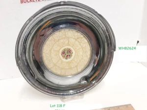 Piatto/piatto/vassoio vintage placcato argento con manico e inserto fiore centrino - Foto 1 di 17