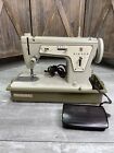 Vtg Fashion Mate By Singer Sewing Machine Model 237 + Pedal & Case - Works GREAT