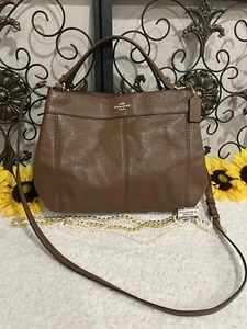 Authentic COACH Small Lexy Pebbled Leather Shoulder Bag EUC! # 23537 Saddle - Picture 1 of 12