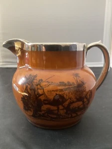 #3964 Ridgways Pottery Coaching Days & Coaching Ways 6” Inch Tall Water Pitcher - Picture 1 of 5
